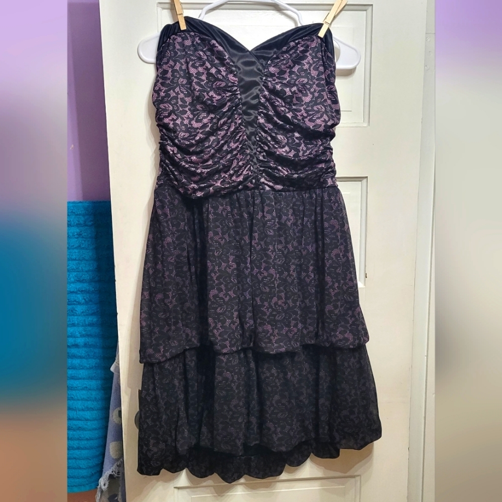 Torrid 2 purple lace print tube top dress